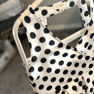 Black and White Polka Dot Dress, Size L